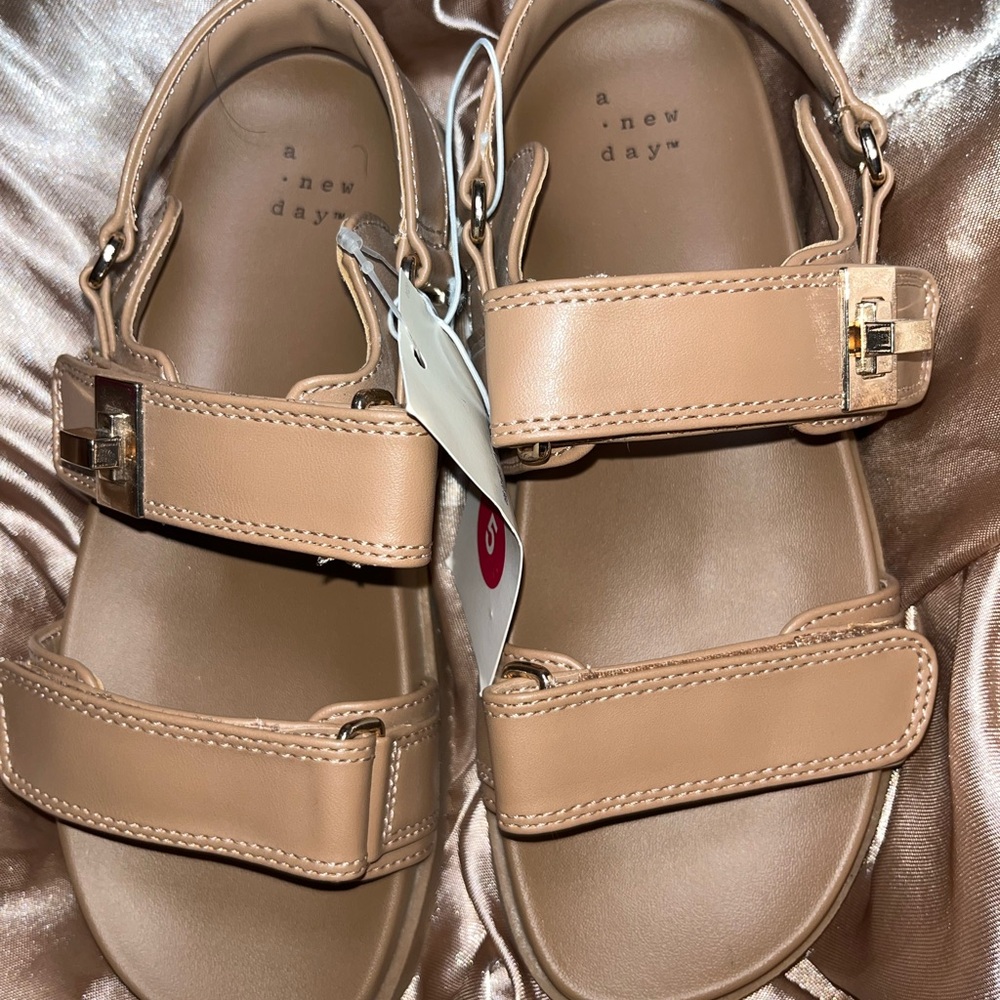 A New Day Beige Strap Sandals